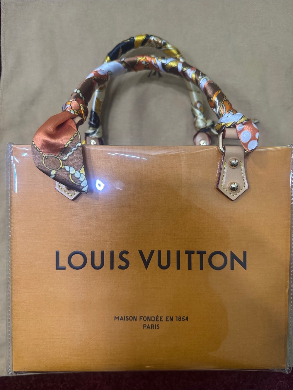 Authentic Louis Vuitton Shopping Bag converted to a Transparent Tote Bag